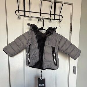 DKNY Light Gray Puffer Jacket